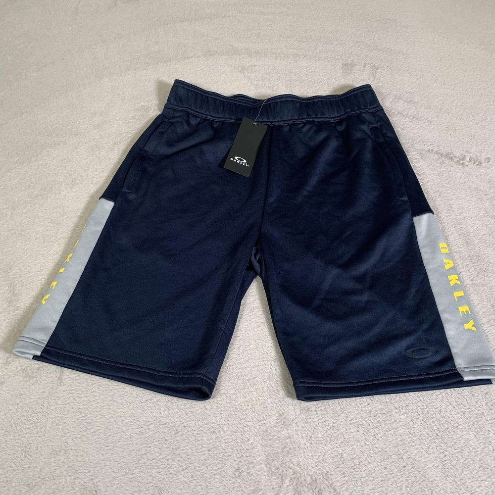 Oakley Insert Fleece Shorts Mens Small Blue Sweat 9.5" Inseam Drawstring NEW
